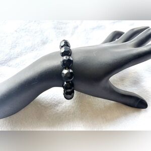 Elegant Black Stretch Beaded Bracelet